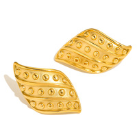 MICCI Set perhiasan wanita berlapis emas 18K, Anti noda Stainless Steel hipoalergenik Set Anting