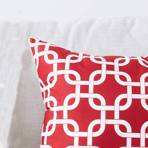 Home Decor <strong>Red</strong> White Moroccan Geometric Single Print Pillow case Polyester Throw Pillow <strong>Cover</strong> 18*18 Inch <strong>Cushion</strong> <strong>Cover</strong> - Product Image 3