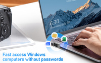 Lector de Huellas Dactilares Windows Hello con Carcasa Metálica Plateada, Instalación Automática, Inicio de Sesión en 0.05s, para PC y Escritorio