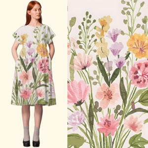 Op maat gemaakte lelie druivenhyacint romantische bloemen bedrukte ademende polyester katoen-achtige stof huistextiel tas slaapkledij meisjes - Product Image 3