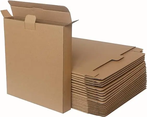 Cajas de envío planas recicladas Cajas de correo de cartón corrugado Kraft marrón Caja de papel artesanal para correo y almacenamiento