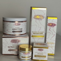 Caja de Papel Cosmética Ecológica y Duradera con Logotipo Personalizado, Estampado en Dorado Rosa para Exfoliante Corporal, Crema Facial, Empaque para Cuidado de la Piel