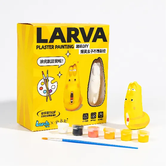 2024新しい子供のおもちゃ-LARVA 3色のオプションが利用可能石膏人形絵画石膏モデル描画子供のための教育玩具