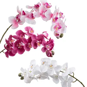 SY-01Natural Real Touch Borboleta de plástico de haste única Orquídea Flor artificial de Orquídea Falsificada multicolorida para decoração de casamento em casa