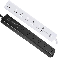 Multiprise parasurtenseur 15A 125V avec 6/8 prises RJ45 Ethernet LAN, protection TV et ports USB, prise plate USA