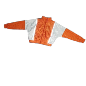 Conjunto Deportivo de Dos Piezas para Mujer, Chaqueta Corta con Cierre y Pantalones Cortos, Color Naranja y Blanco, Ropa Casual de Verano - Product Image 2