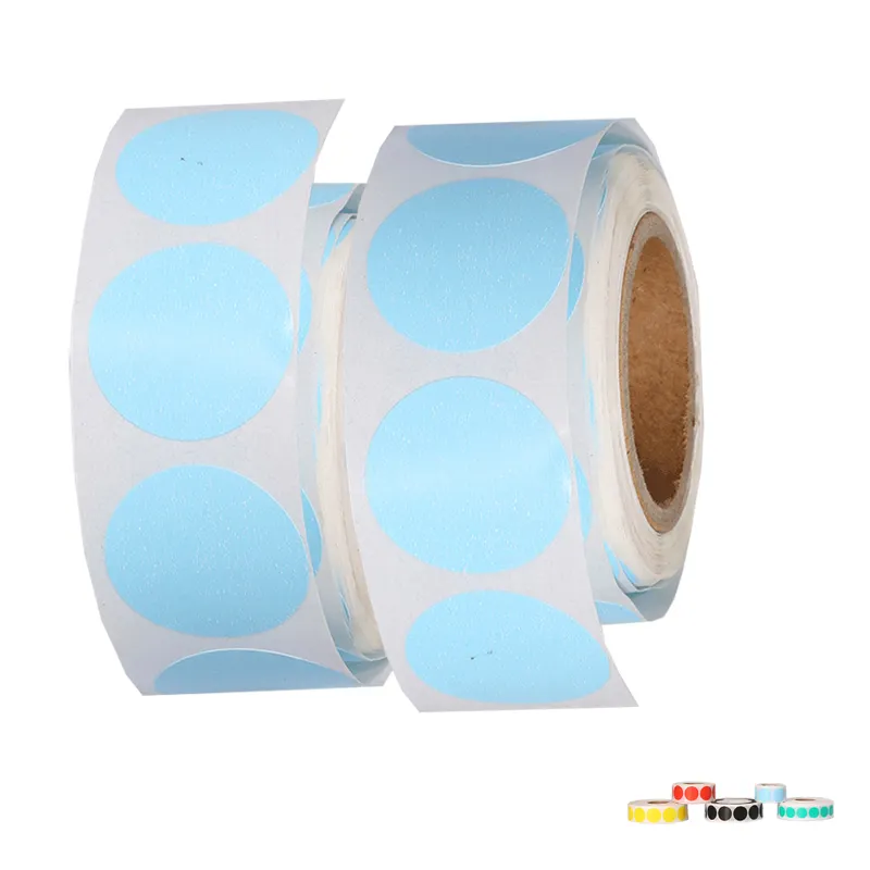 2024 New Products Office Waterproof Logo Colored Dot Stickers Sky Blue Cute Gift Box Packaging Labels Paper 19mm 300sheets