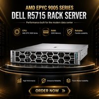 Server Rak Dell EMC PowerEdge R5715 2U dengan Prosesor AMD EPYC 9655/128G DDR5/H965i/SSD 960G/Suplai Daya Ganda 800W