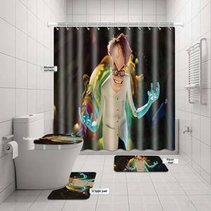 Grenz überschreitende exklusive vierteilige Badezimmer-Set Digitaldruck Dusch vorhang Wasserdichte Trennwand für Amazon <span class=keywords><strong>Party</strong></span> Dekorationen - Product Image 4