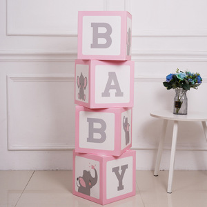 Scatola di Palloncini Gillian Wood Grain BABY a Forma di Cubo con Lettere e Grafica Elefante, Decorazioni per Feste di Natale, San Valentino, <span class=keywords><strong>Laurea</strong></span> - Product Image 6