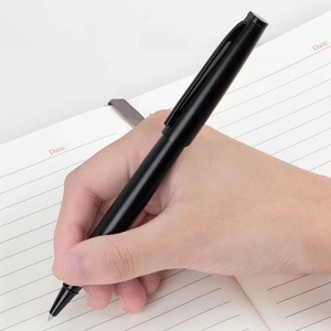 Instrumento de Escritura de Lujo para Hotel, Bolígrafo de Gel Láser de Metal Negro Mate de Alta Calidad, Escritura Fluida, Logotipo Personalizado, 0.5 mm, Promocional - Product Image 4