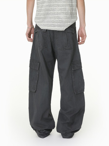 Pantalones Vaqueros para Hombre con Botones, Color <span class=keywords><strong>Chocolate</strong></span>, Cierre de Botones, Corte Relajado, Pantalones de Mezclilla Naturales, Proveedor - Product Image 3