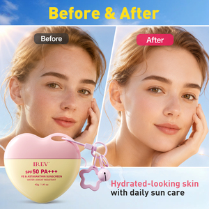 Crème solaire SPF50 en forme de cœur, marque privée OEM, avec vitamine E et astaxanthine pour une protection UV, anti-transpiration, crème solaire sportive - Product Image 1