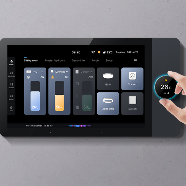 Glomarket Tuya Smart Host Tuya Control Canter 7 Inch Tuya Smart Home Zigbee Gateway Scene Control Panel Music Play Panel