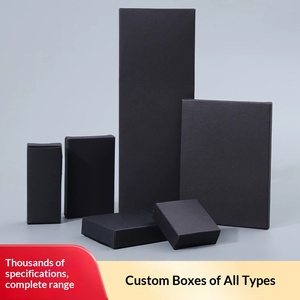 Caja de Regalo Negra Personalizada, Disponible en Stock, Papel Grueso para Almacenamiento de Cosméticos y Perfumes - Product Image 2
