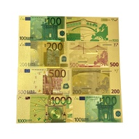 Nouvelle Billet de Banque EURO d'EUROPE pour Collection Cadeau 5 10 20 50 100 200 500 1000 Billets de Banque Imperméables Plaqués Or Métal 3D