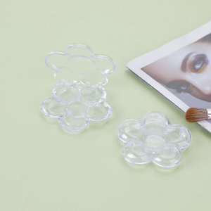 Petal Shaped Eyeshadow Palette Sampler <b>Box</b> Transparent Plastic Cosmetic Container With Flip Lid DIY <b>Makeup</b> Organizer Cute Style - Product Image 1