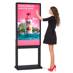 4k android lcd verticale touch screen ad totem display pubblicitario esterno digital signage chiosco