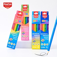 Crayons de dessin animé pour enfants, mine noire, écologiques, avec gomme intégrée, pour l'écriture des élèves du primaire, boîte de 12 pièces