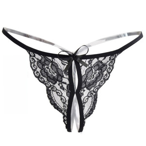 Lingerie sexy, culotte trois points, string, sous-vêtements érotiques pour femmes, entrejambe ouvert, design sans retraitement, dentelle en tulle, modèle A004 standard - Product Image 1