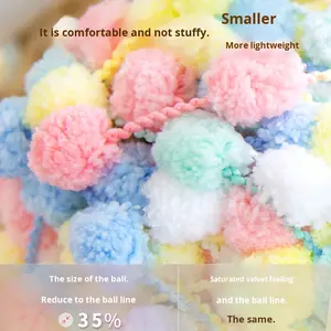 Hilo de Chenilla con Cuentas de Bola de Nieve, 100% Poliéster Blanqueado, Cojín de Bolas Pequeñas, Alfombra, Manta para Aire Acondicionado, Tejido a Mano, Manualidades - Product Image 2