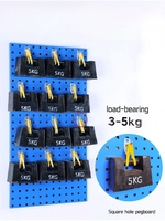 Crochets muraux robustes en métal à double fil pour panneau perforé, antirouille, haute capacité de charge, pour rangement d'outils en garage et atelier