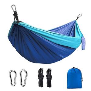 Solid Color Double Person Outdoor Furniture Parachute <b>Hammock</b> With Black Carabiner & Straps for Camping Survival Travel - Product Image 3