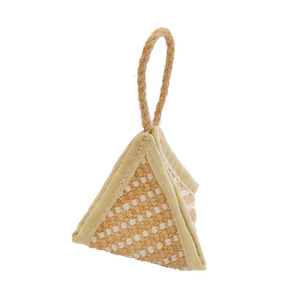 Sac à herbe à chat avec corde nouée et plume, jouet à mâcher durable pour chatons, soulagement de la dentition, jouet interactif pour animaux de compagnie - Product Image 3