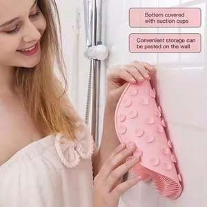 Grattoir de massage exfoliant pour la douche, tapis de bain antidérapant, coussin de bain, brosse en silicone pour le dos, lavage des pieds, nettoyage du corps, outil de bain - Product Image 5