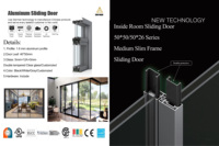 Portes coulissantes en verre pour extérieur, porte de balcon, double vitrage, verre trempé, isolation phonique, surface finie moderne