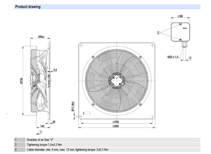 พัดลมแกน AC รุ่น ebm-papst W6E630-GN01-01 ขนาด 630 มม. สำหรับงานหนัก ระบายความร้อนในอุตสาหกรรม สำหรับระบบ HVAC และระบบหอทำความเย็น - Product Image 2
