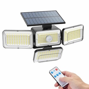 Cảm biến chuyển động ngoài trời ánh sáng điều khiển từ xa 4 đầu IP65 không thấm nước năng lượng mặt trời Vườn lũ Đèn an ninh cho bên ngoài Patio tường - Product Image 2
