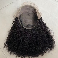 Peluca Frontal Rizada Kinky 13*4 de Grado SDD 16A, Cabello Humano, 300% de Densidad, Peluca Frontal de Cabello Humano Natural, Pelucas Largas Bob para Mujer