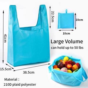 Sac de courses pliable réutilisable en polyester 210D avec logo personnalisé, écologique, sac de shopping pliable - Product Image 2