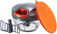 Coupe-légumes manuel en plastique Smile Mom, hachoir à aliments rapide et magique, lames en acier inoxydable, vente en gros