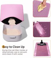Tapis de litière pour chat EVA résistant à l'usure résistant à la poignée pliable lavable propre coussin de toilette bac à litière filtre accessoire de tapis de sable