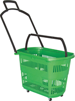 Caddie de courses multifonctionnel pas cher à poignée unique en plastique pour supermarché