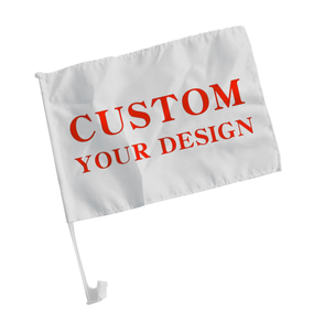 Drapeau de fenêtre de voiture personnalisé en usine, en polyester écologique, imprimé numériquement, avec clips au dos, pour événements (Allemagne, Sri Lanka, Russie) - Product Image 4