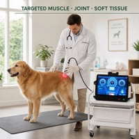Sistema de Terapia Láser Veterinaria PHOMED CureLight Clase IV para Cuidado Veterinario, Terapia Muscular, Manejo de Articulaciones y Bienestar Animal