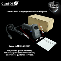 Pemindai Barcode QR 2D USB Berkabel Portabel untuk Solusi POS Supermarket Stok Tersedia Banyak