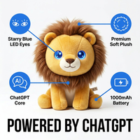 Juguete de Peluche Interactivo Lion ChatGPT con Ojos LED Dinámicos, Activación por Voz, Búsqueda de Información, Bajo MOQ, OEM Disponible, Venta al Por Mayor