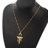 Collar con Colgante de Cruz Ankh Egipcia para Mujer/Hombre, Color Dorado, Ojo de Horus, Collares Ankh, Cadena Religiosa, Joyería Egipcia, Regalos