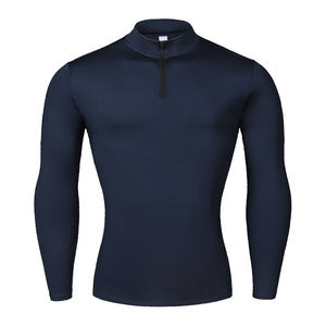 Ropa deportiva ajustada de manga larga con cuello alto, pecho abierto y cremallera. - Product Image 4