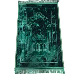 Alfombra de Oración Islámica Clásica Plegable Antideslizante Personalizada al por Mayor con Borlas y Patrón Floral, Lavable, Apta para Picnics en Casa - Product Image 4