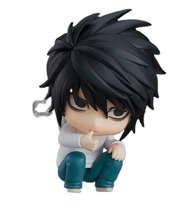 Boneka Anime versi Q mainan patung PVC bergerak lucu Model kartun uniseks Death Note l-lawliet berbasis animasi Jepang