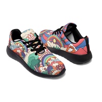 Chaussures de golf formelles personnalisées, motif arc-en-ciel montagne, maille respirante, légères, été/printemps, design personnalisé, pour la marche quotidienne