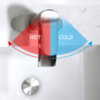Robinet de lavabo moderne monotrou en acier inoxydable 304 poli avec capteur sans contact et bonde escamotable en céramique