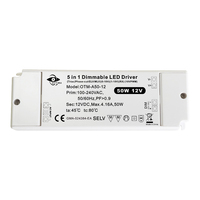 SAA DC12V 4.16A Triac Dimmable/0-10V/1-10V 5 en 1 50W Controlador de fuente de alimentación Led para tira Led