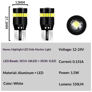 Feux LED populaires pour voiture T10, feux de position 3014+18SMD avec décodeur à lentille, éclairage de plaque d'immatriculation 1.5W, éclairage d'instrumentation - Product Image 3