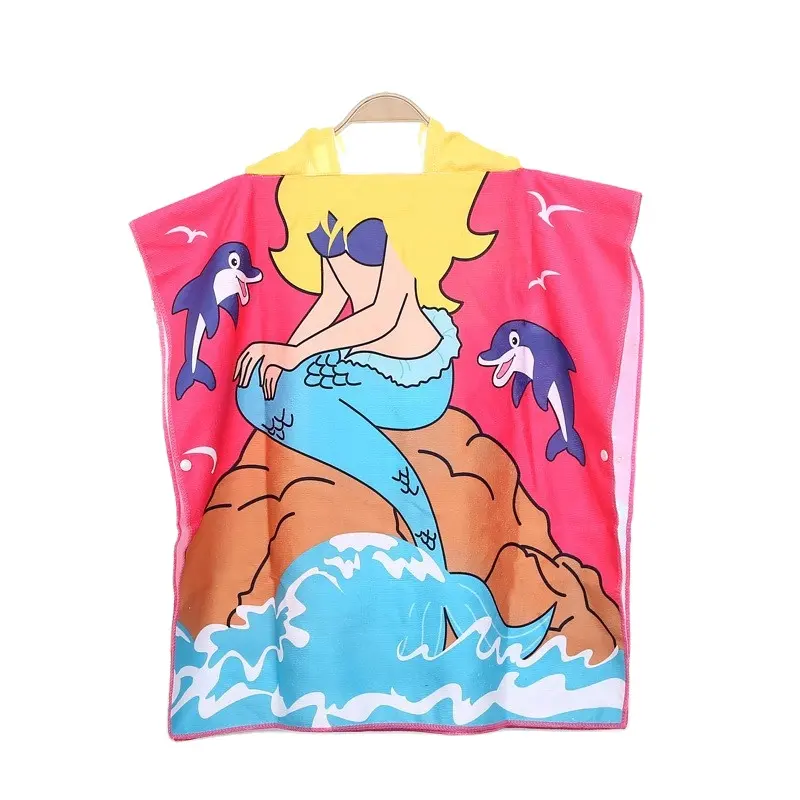 Microfiber Fashion Baby Bath Toweling Poncho Hooded Beach Clothes With Hood Cape For Children beach towel